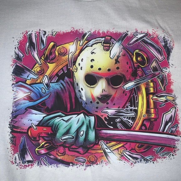 Custom Made Jason Voorhees White Tee - Picture 2 of 3